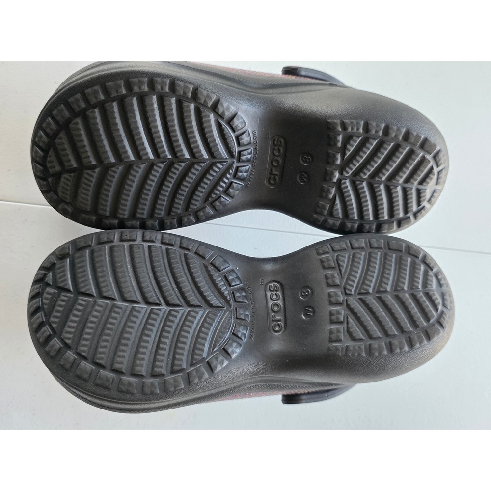 Crocs Bae Platform Glitter Clogs Women's Size 8 with Charms Pride Chunky Vibrant - Picture 6 of 11